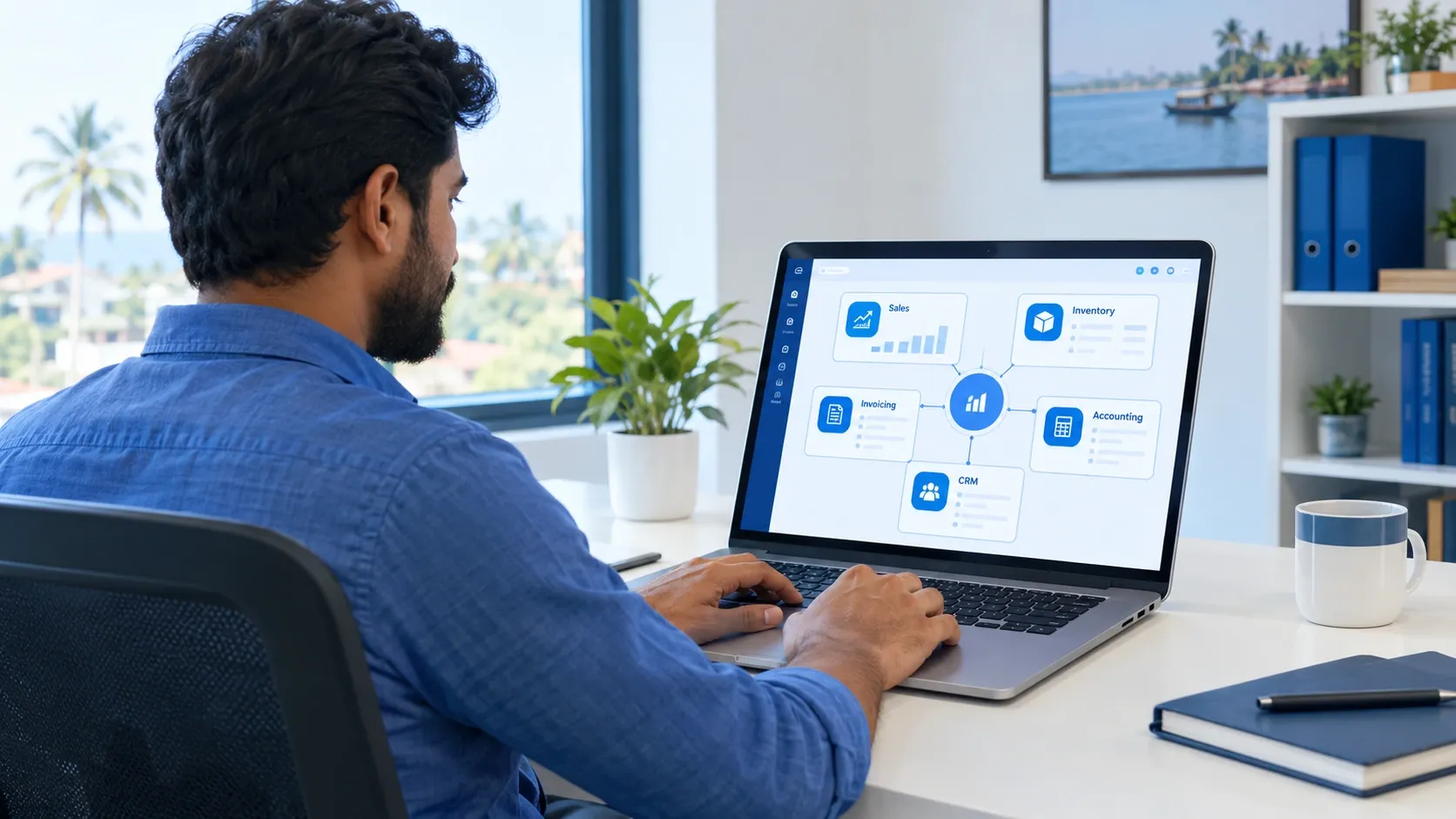 Odoo ERP connecting sales, inventory, accounting and CRM for Kerala startups